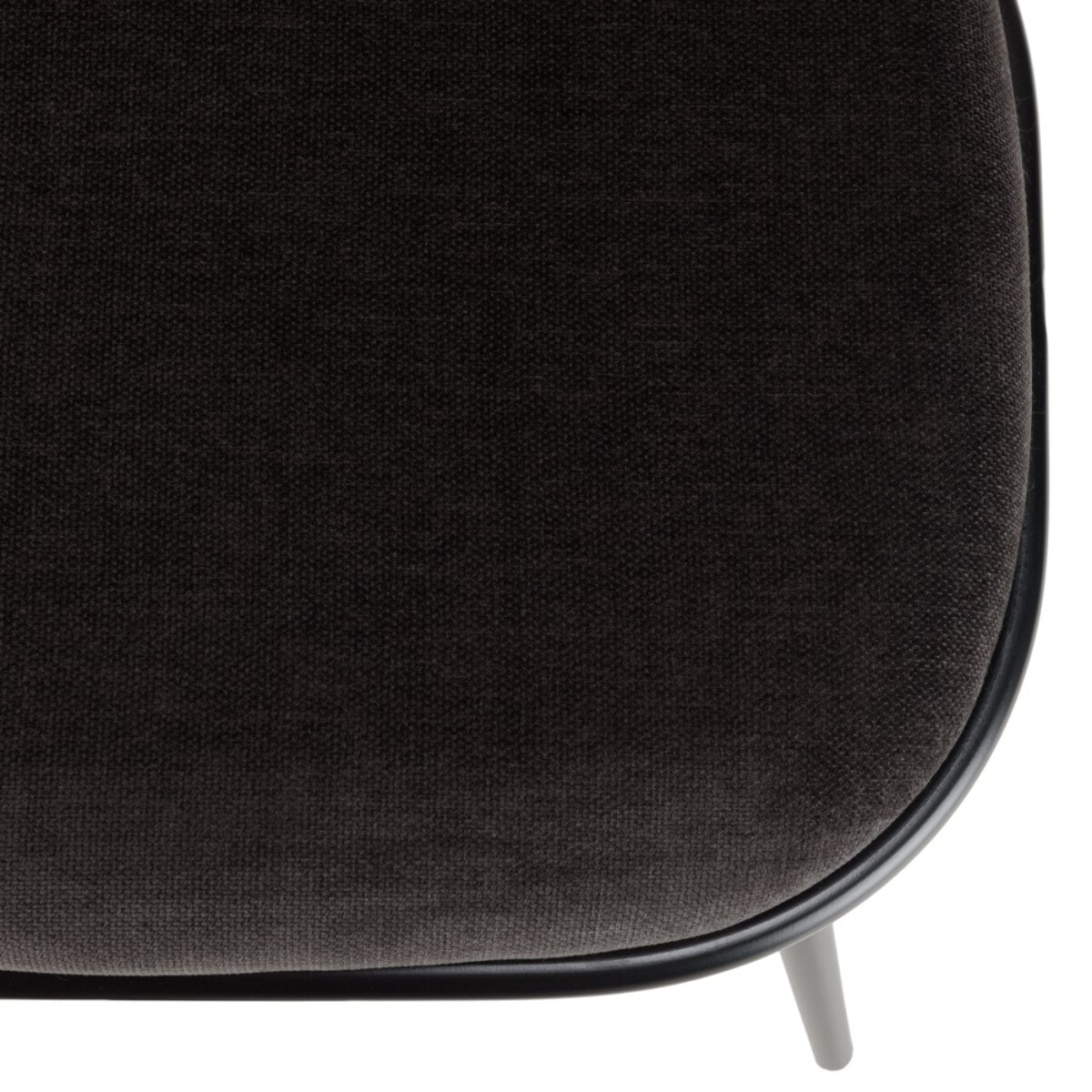 LEA - Lot de 2 chaises assise tissu noir large dossier effet cannage
