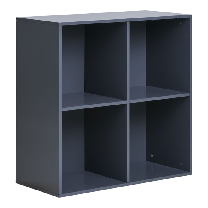 Scaffale da parete Horne a 4 vani in legno grigio scuro 69×30×69 cm