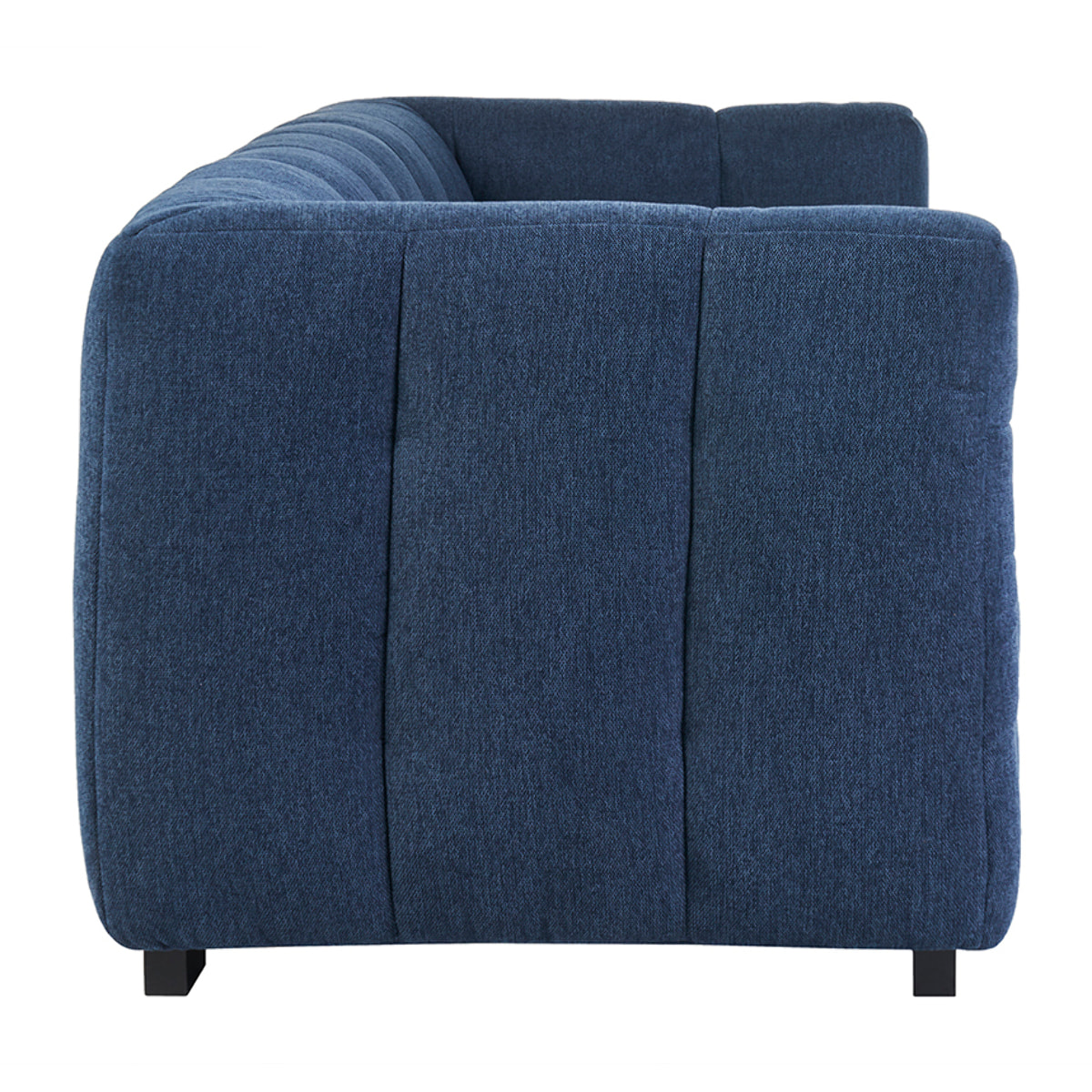 Canapé design 3 places en tissu effet velours texturé bleu foncé CORTO