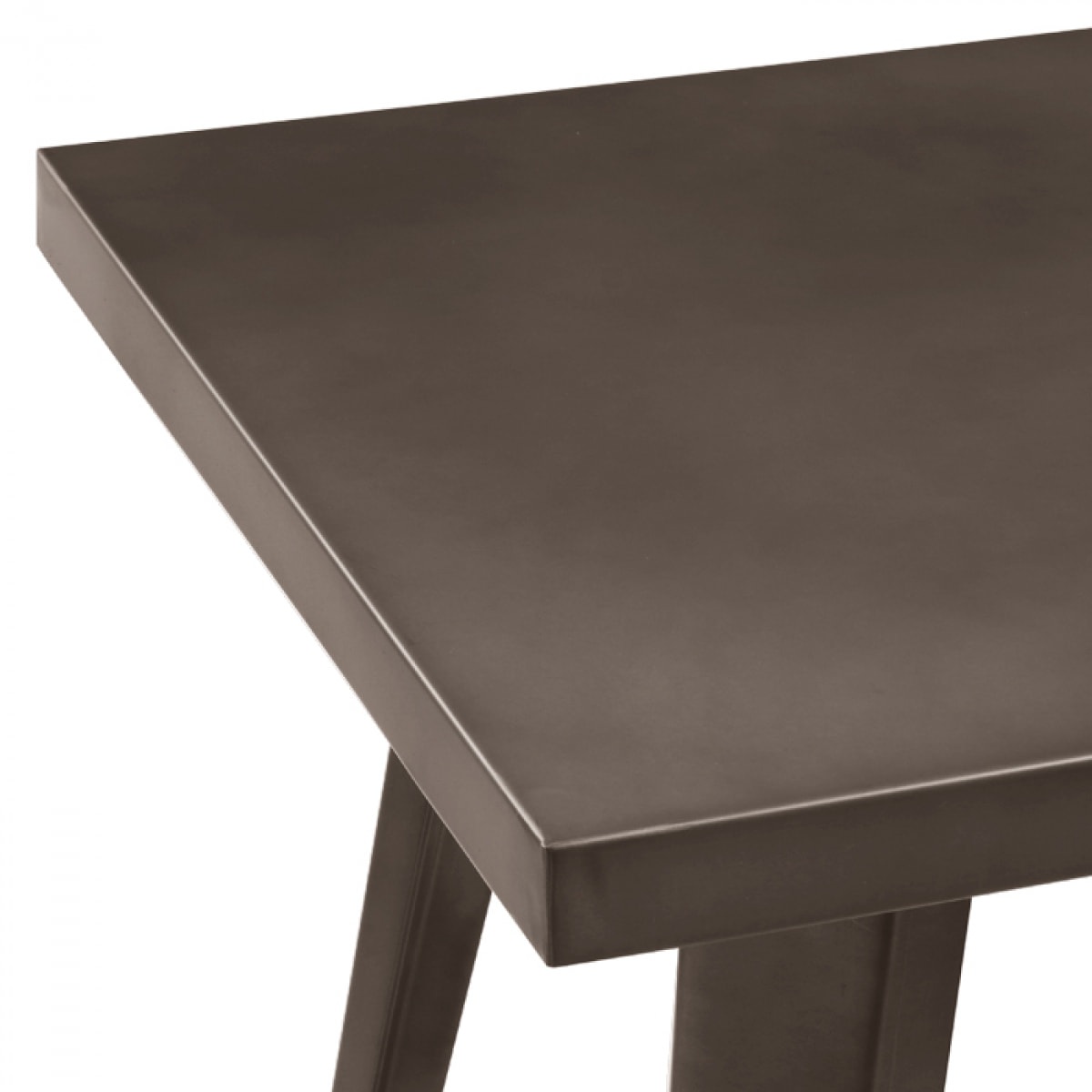 Table de bar carrée 2 personnes en métal gris métallisé 60 cm - Indus