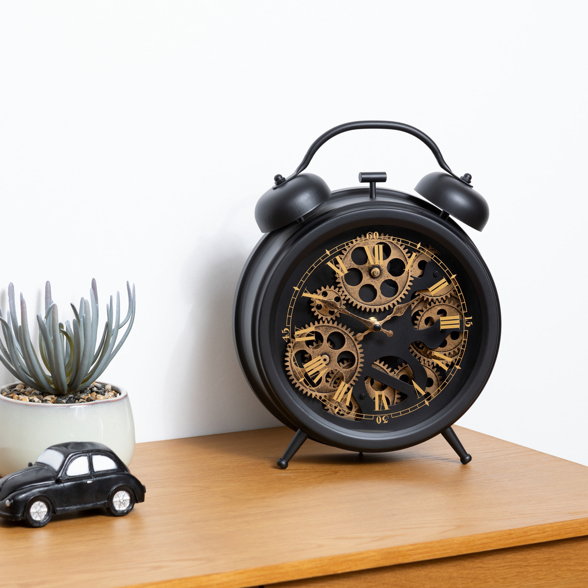 Horloge à poser - verre - noir - H41 cm