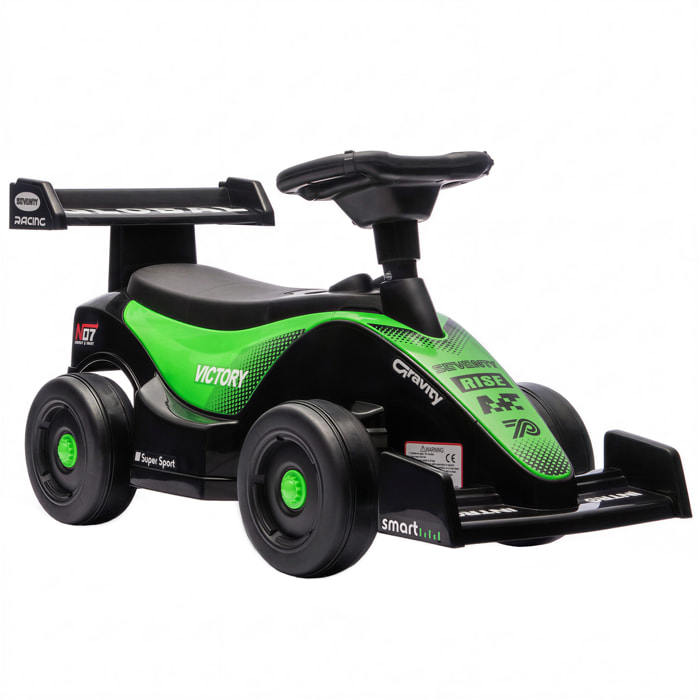 Porteur enfant Formule 1 butée anti-bascule coffre effets sonores noir vert
