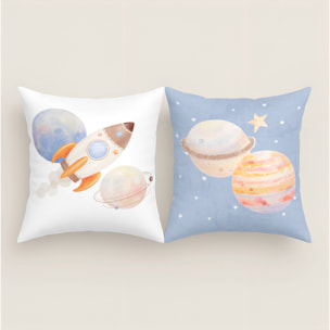 Cool Kids - Funda de Cojín Estampado - Con Cremallera - Sin relleno - 100% Algodón - Astro