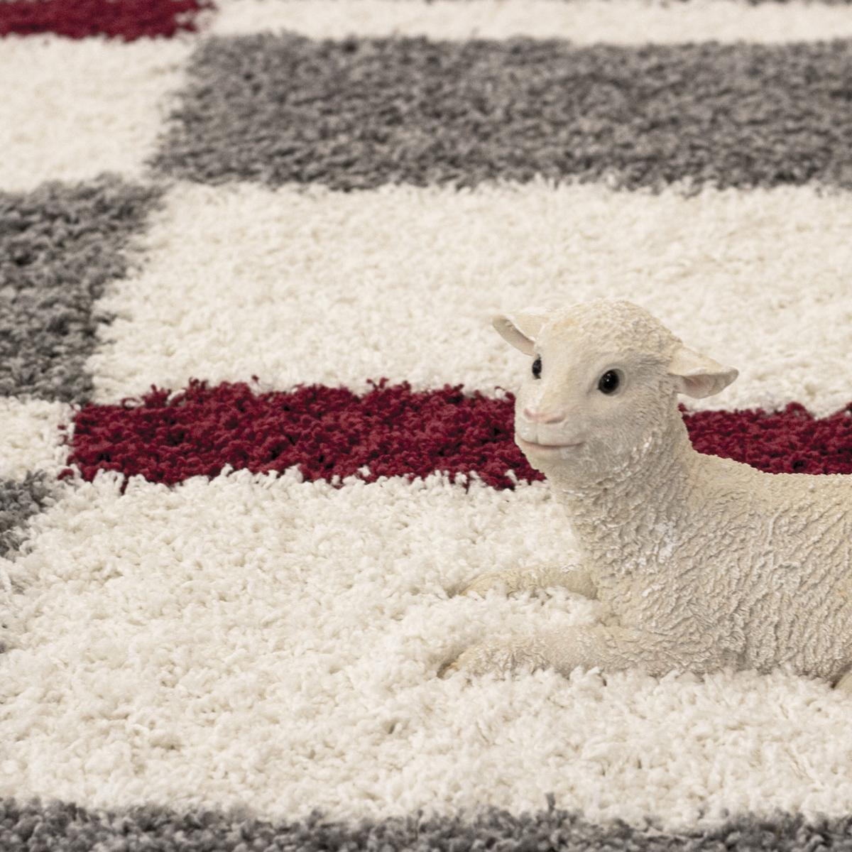 Tapis poils longs shaggy tissé motif géométrique NICO