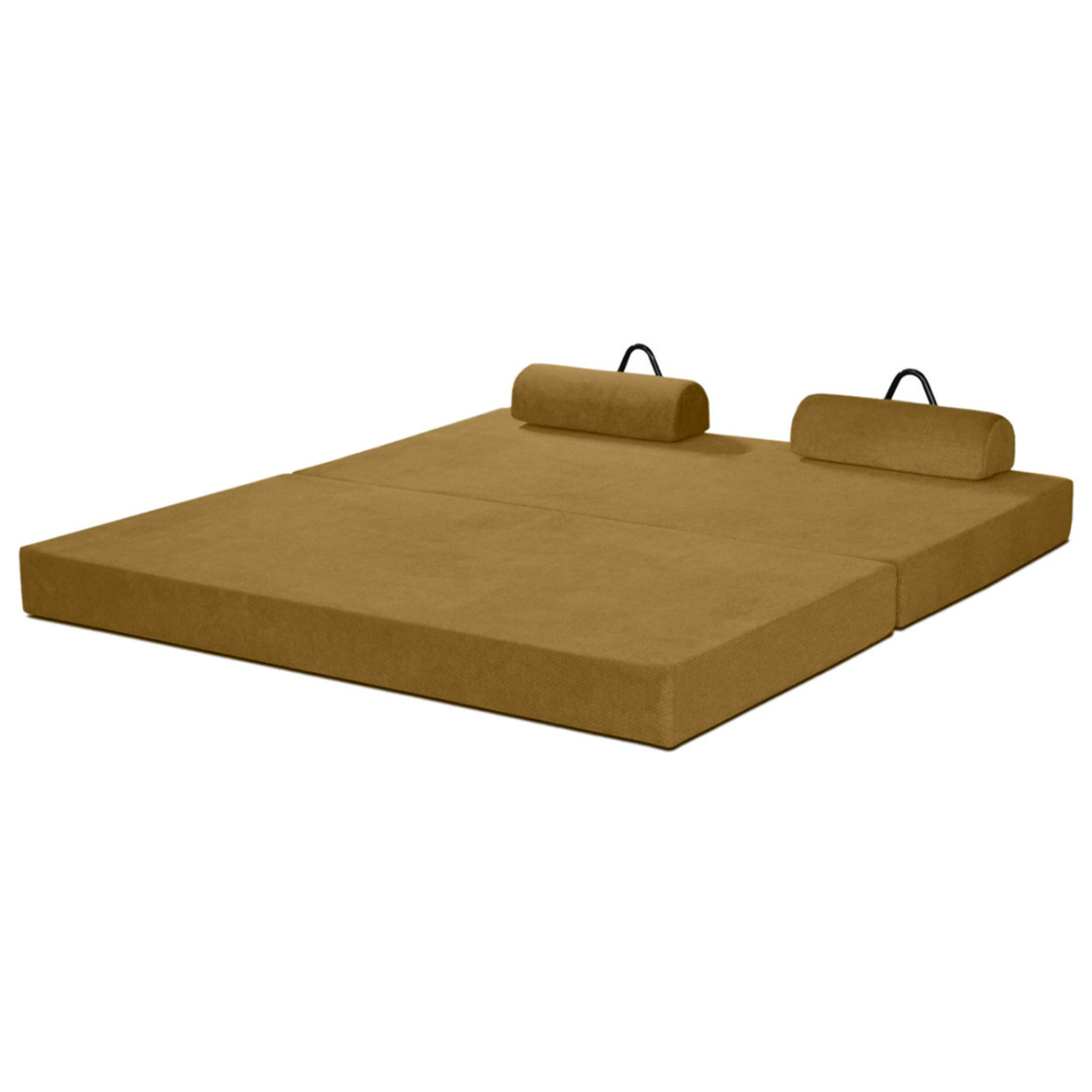 Astral - Canapé 3 places convertible en velours texturé - Marron