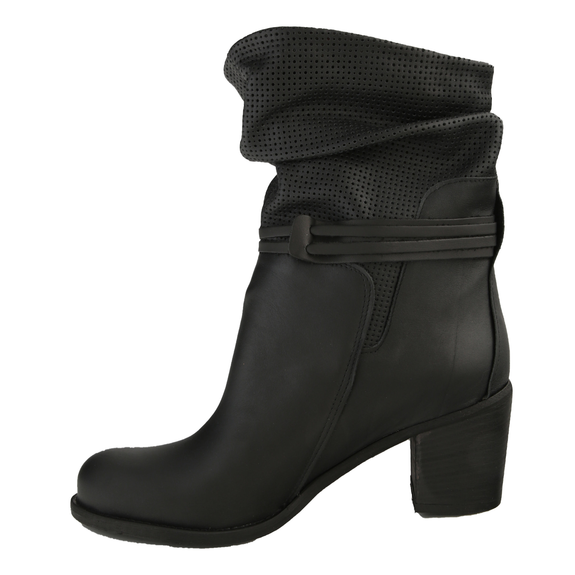 Stivaletti in vera pelle di vitello con tacco comodo