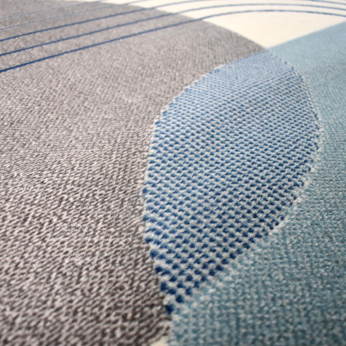 Tapis salon et chambre tissé motif rétro-vintage VOKI