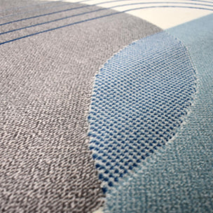 Tapis salon et chambre tissé motif rétro-vintage VOKI