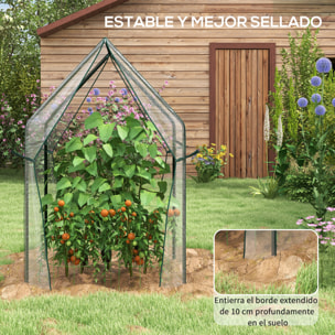 Invernadero de Jardín Invernadero de Terraza con 2 Puertas con Cremallera Anti-UV para Cultivo de Plantas Flores Verduras 90x90x145 cm Transparente