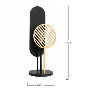 Lampe à poser en métal noir et doré H45 cm - Totem