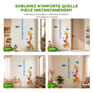 Stickers Muraux décoration adhésifs toise girafe et koalas