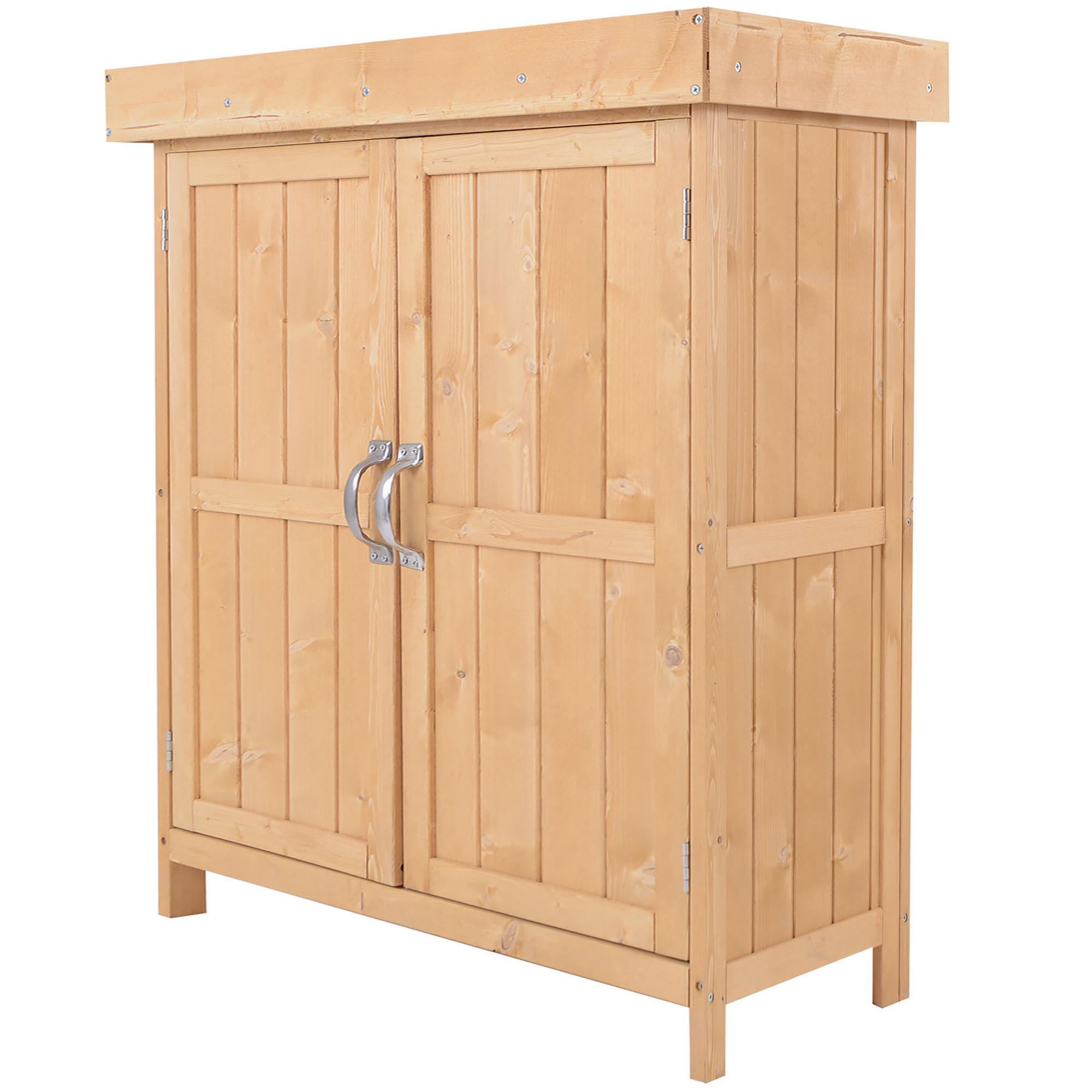 Cobertizo de Madera Armario Herramientas de Jardinería Caseta Exterior 2 Puertas