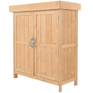 Cobertizo de Madera Armario Herramientas de Jardinería Caseta Exterior 2 Puertas