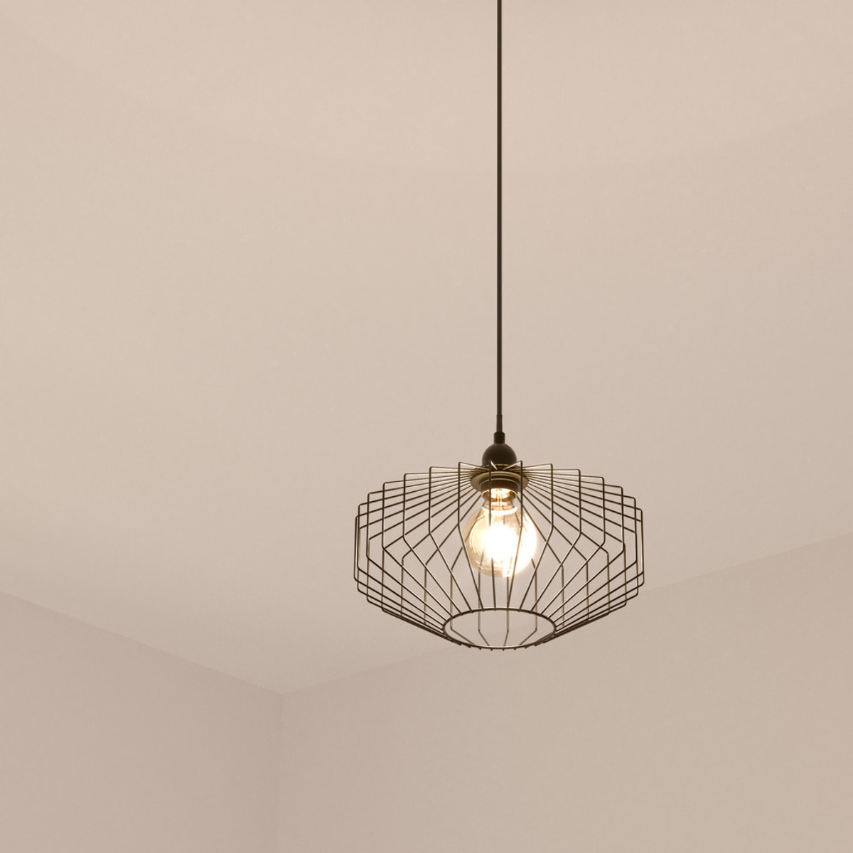 Suspension filaire "Azur" métal noir D31cm