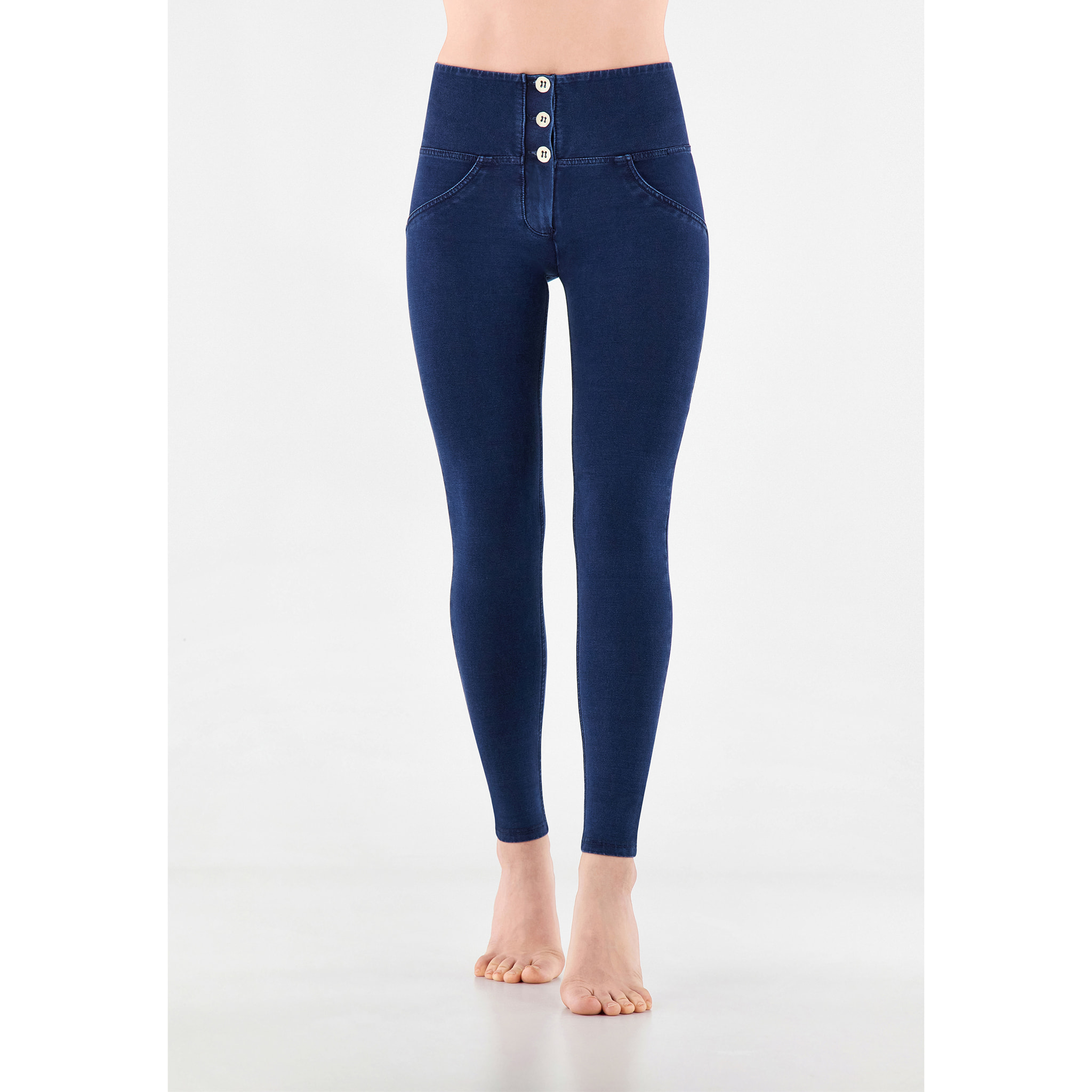 Jeggings push up WR.UP® superskinny vita alta con bottoni