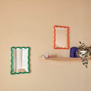 Miroir vague "Judy" orange 38x30cm