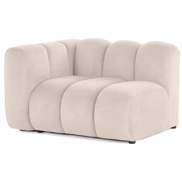 Debbie - module d'assise gauche en tissu texturé - Beige