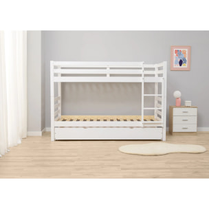 Litera Marmota con Cajón - 2 Camas de 90 - Multiposición - Práctica y resistente