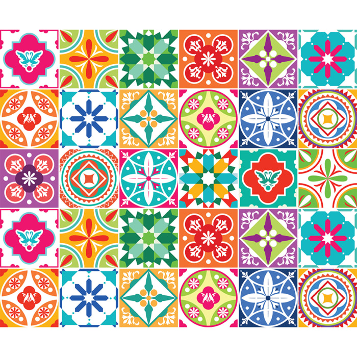 Stickers muraux - Sticker Mural Carrelage adhésif Cuisine Salle de Bain - 30 STICKERS CARRELAGES AZULEJOS ZORANA