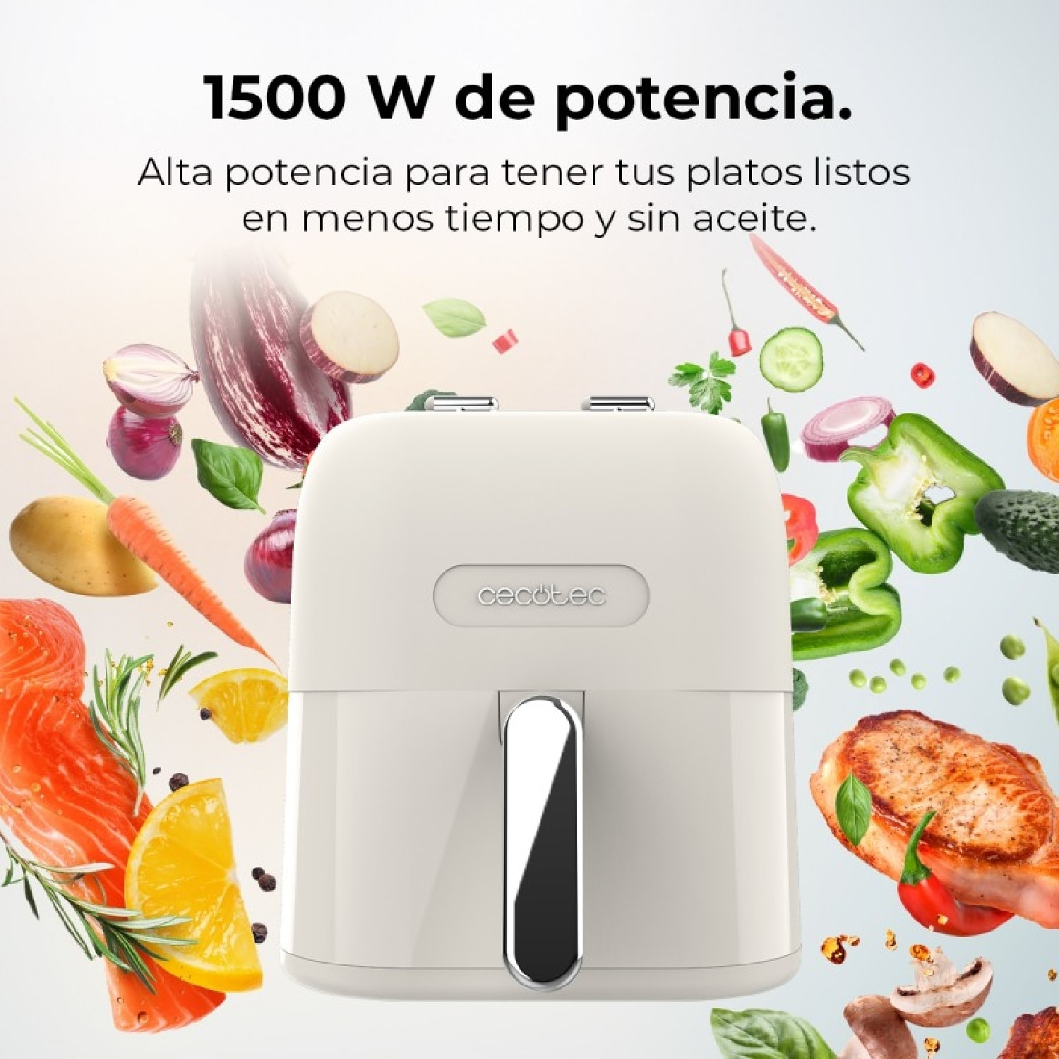 Freidora de Aire sin Aceite de 5 L Cecofry Antique 5000. Air Fryer. 1500 W, Digi