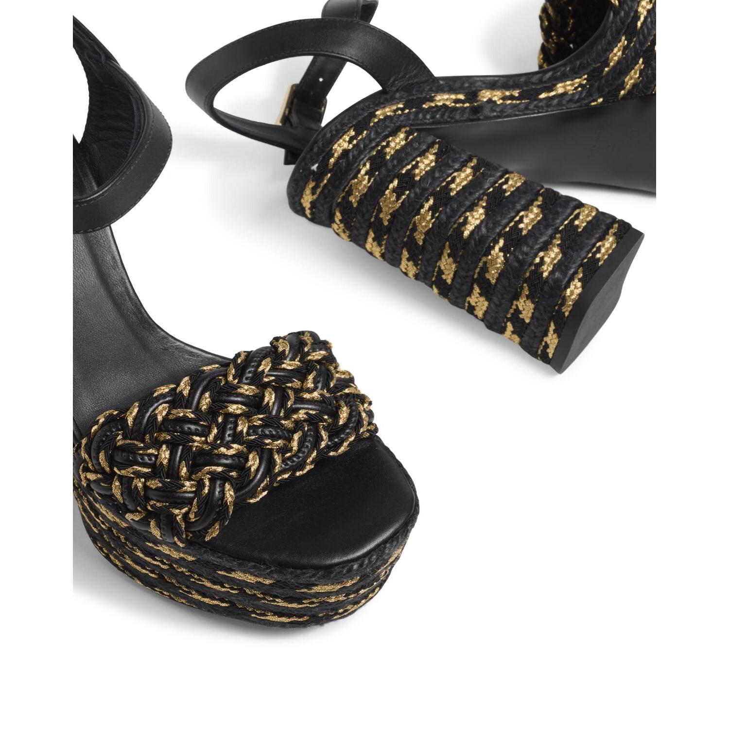 Sandalia en piel con tacón de 13 cm
