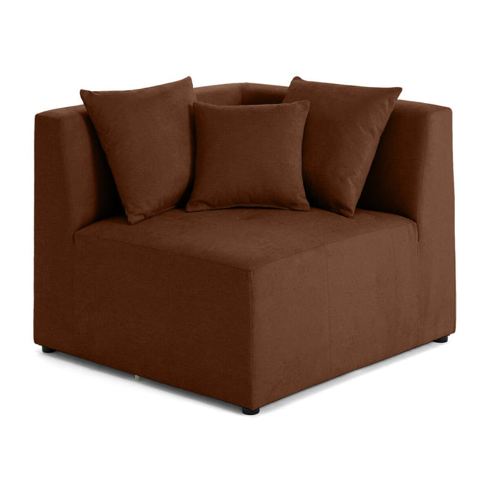 Amalfi - module d'angle réversible - en tissu - Terracotta