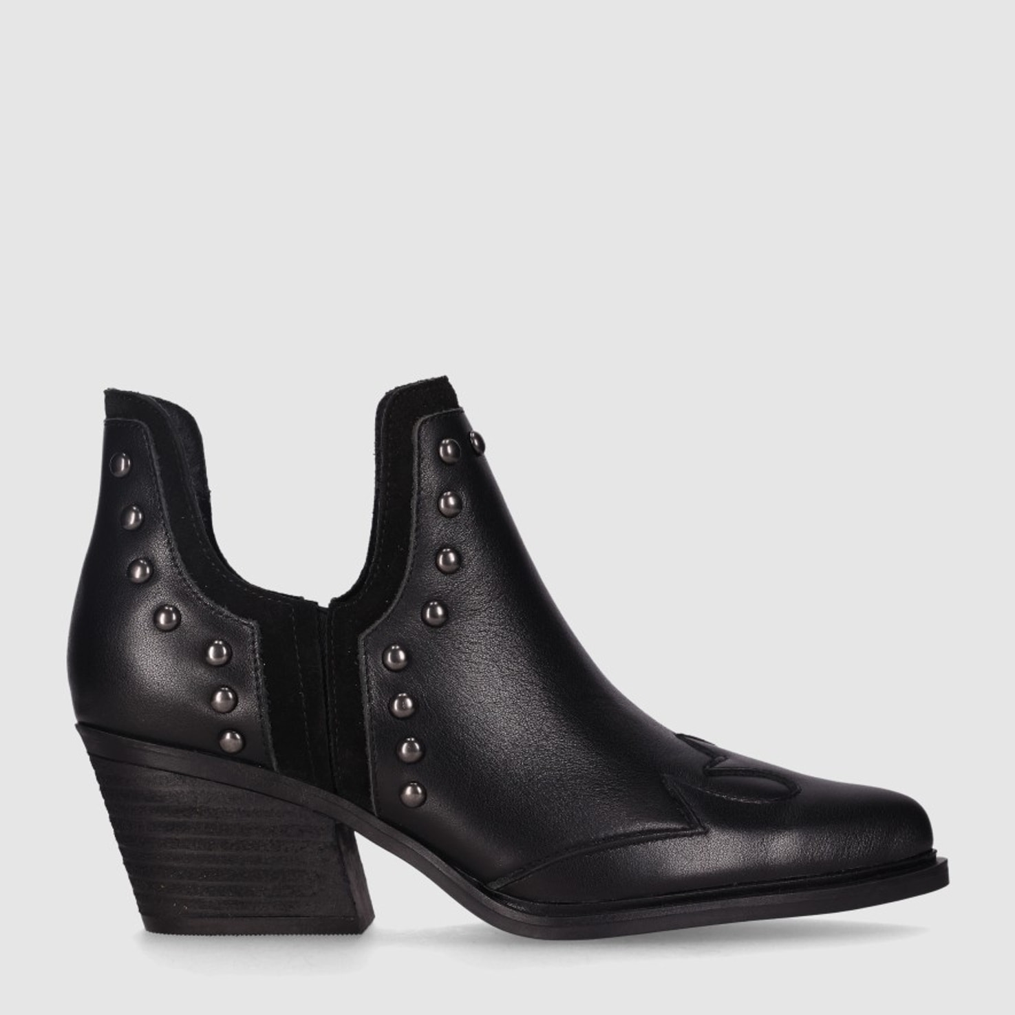 Botines de Piel - Negro - Tacón: 5 cm