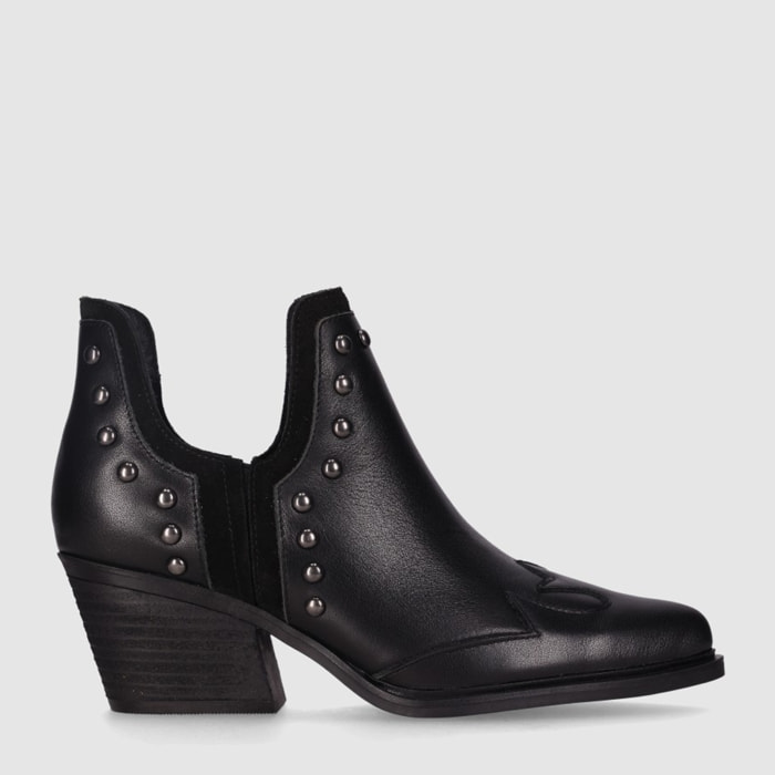 Botines de Piel - Negro - Tacón: 5 cm