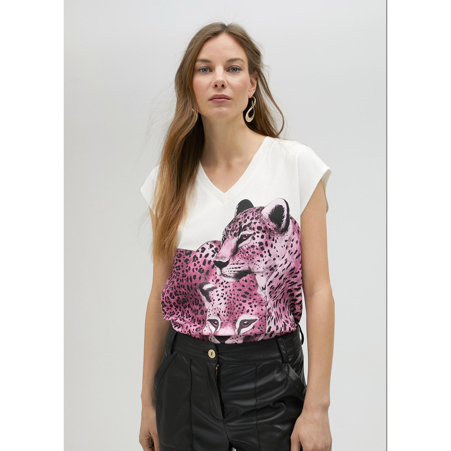 Maglietta stampa leopardata