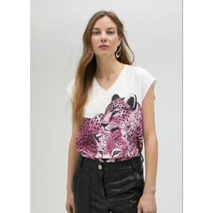 Maglietta stampa leopardata