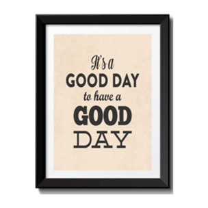 Tableau décoratif Tomasucci IT'S A GOOD DAY, en MDF et PVC, noir, 50 × 2,5 × 66 cm