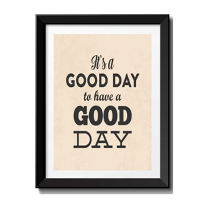 Tableau décoratif Tomasucci IT'S A GOOD DAY, en MDF et PVC, noir, 50 × 2,5 × 66 cm