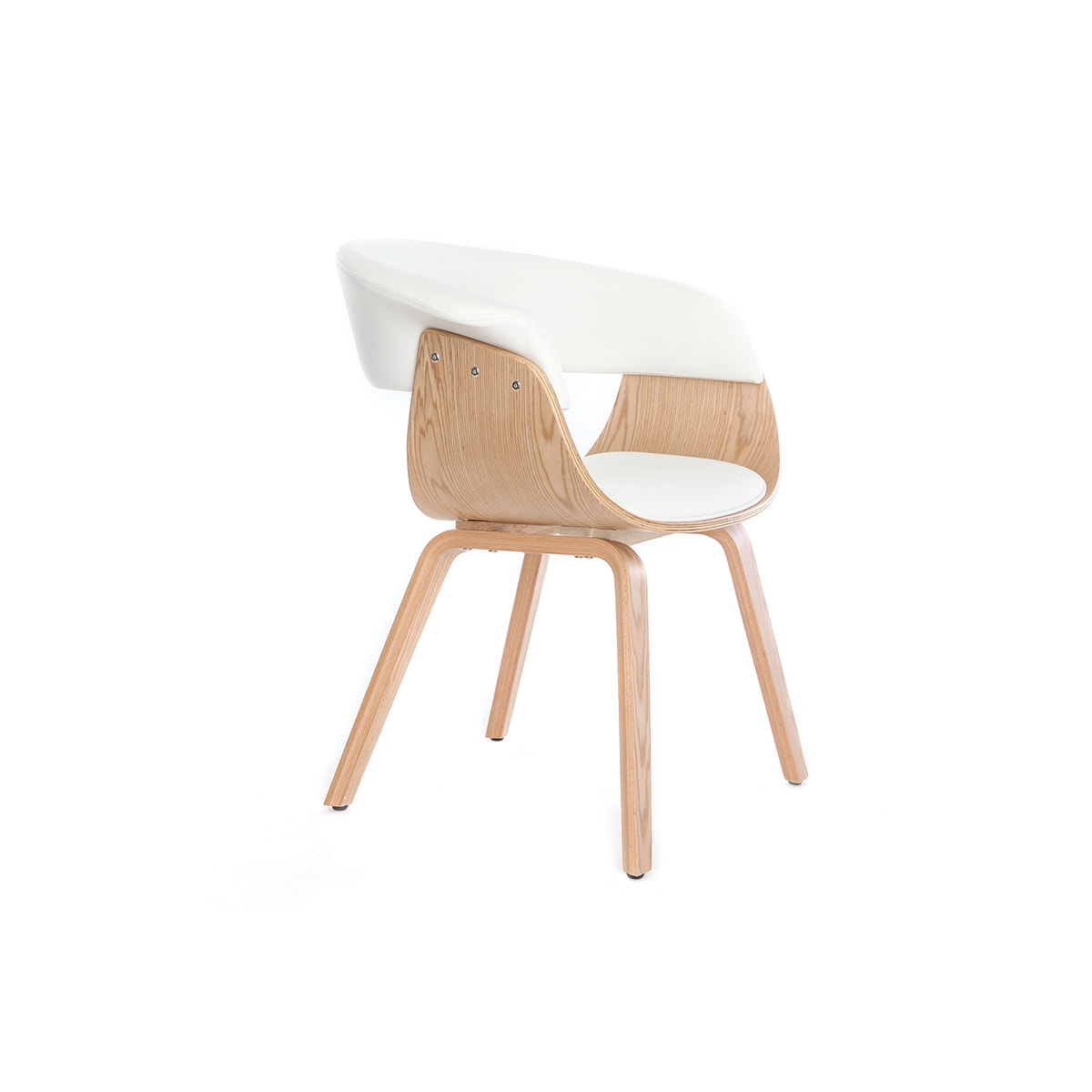 Chaise scandinave blanc et bois clair OKTAV