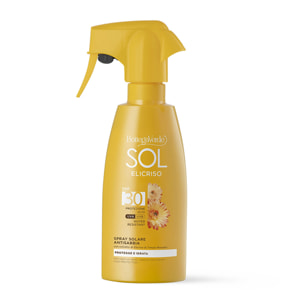 SOL Elicriso - Spray solare antisabbia - protegge e idrata - con estratto di Elicriso di Tenuta Massaini - SPF30 protezione alta - water resistant