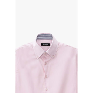 Camicia Uomo 2 Bottoni Button Down Slim Oxford unito Rosa