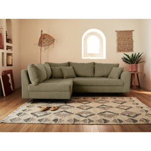 Rune - canapé d'angle gauche - 4 places - en velours côtelé - Vert