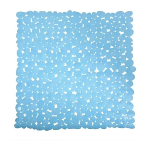 Tapis Fond de douche PVC GALETS 53x53cm Bleu Ciel MSV