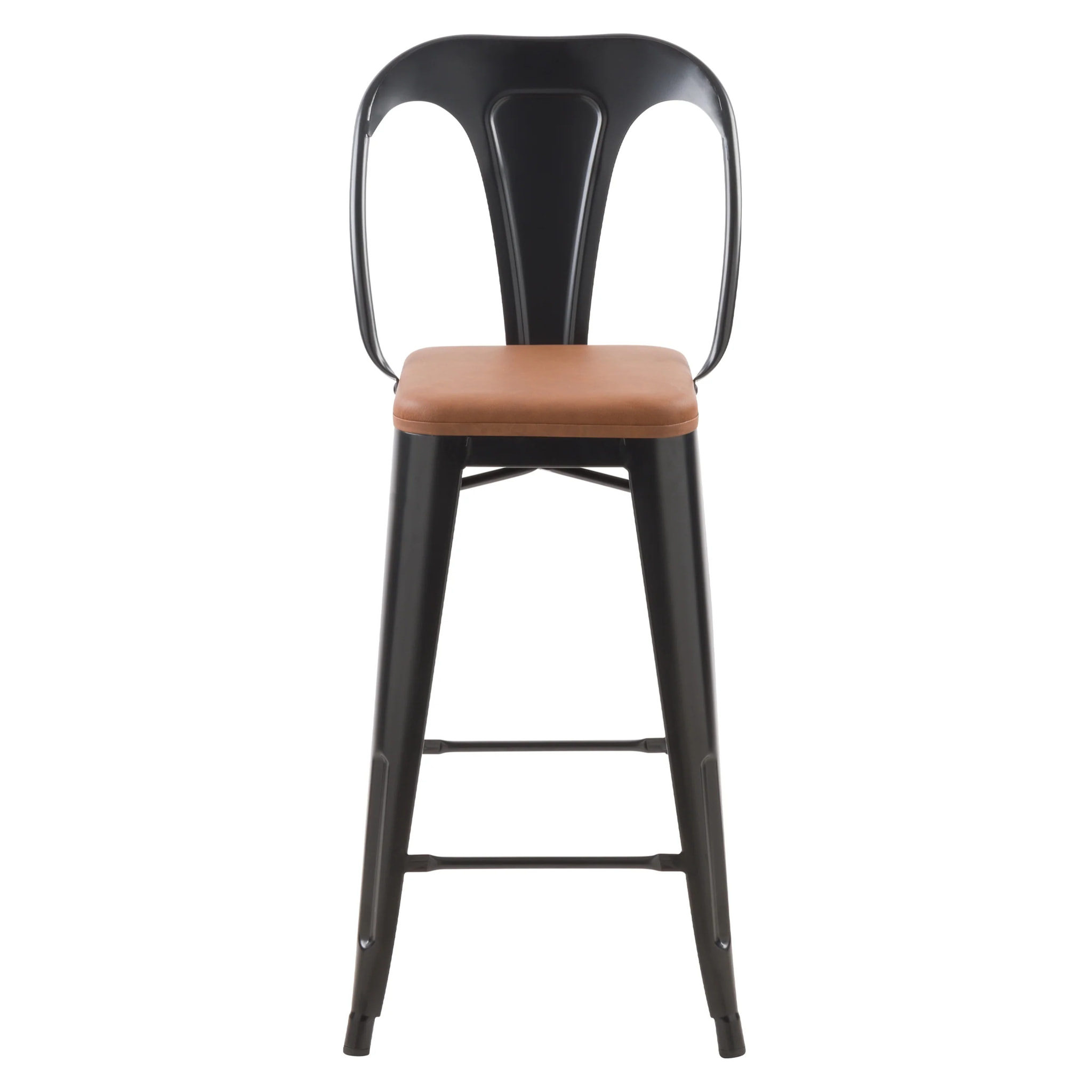 Lot de 2 chaises pour îlot central 68 cm noires et marron - Charly