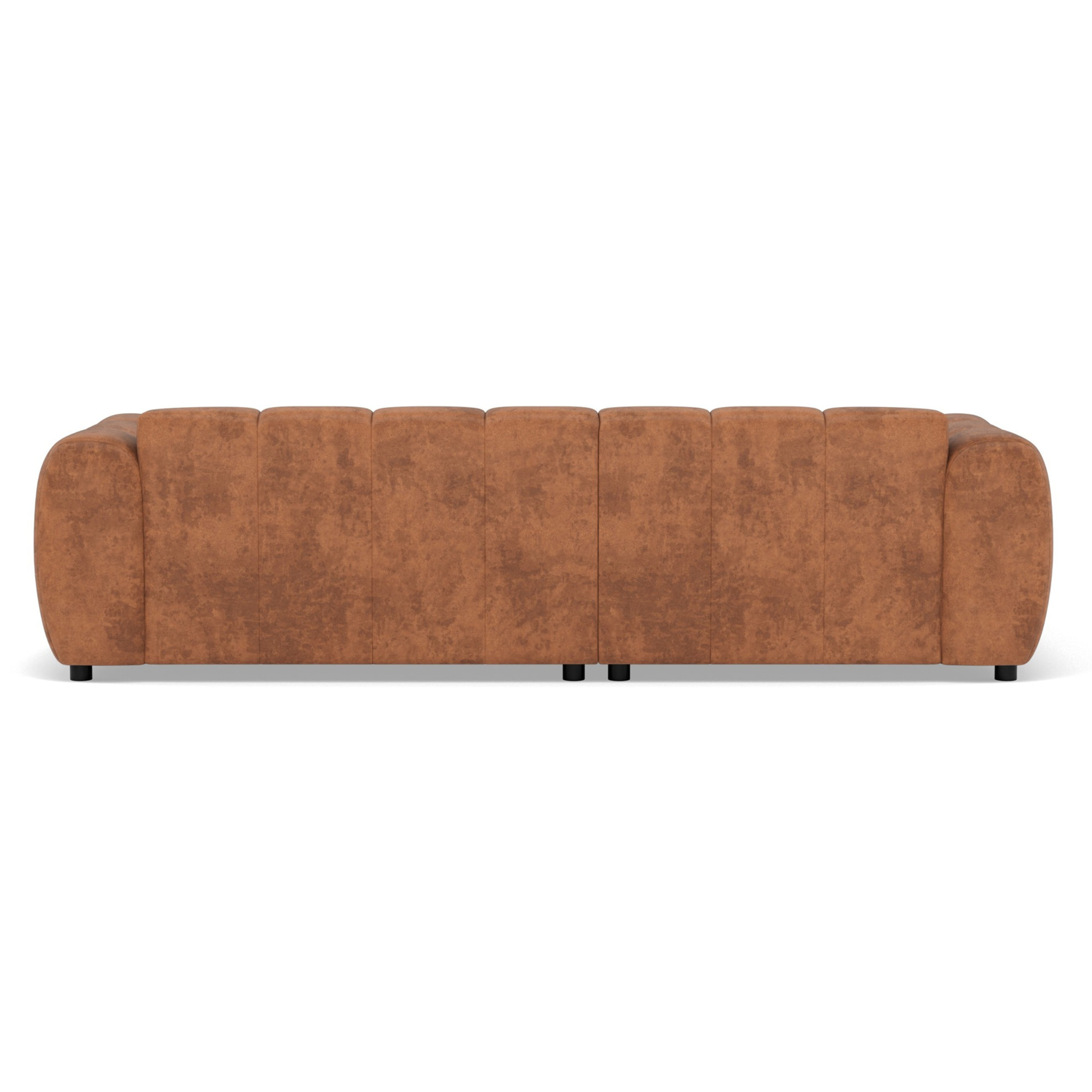 Curtis - canapé d'angle gauche 4 places en simili - Cognac