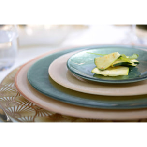 Lot de 6 Dessous d'assiette rond ginkgo doré