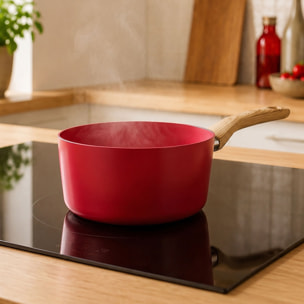 Casserole 18cm avec revêtement céramique rouge - tous feux COLORAMA