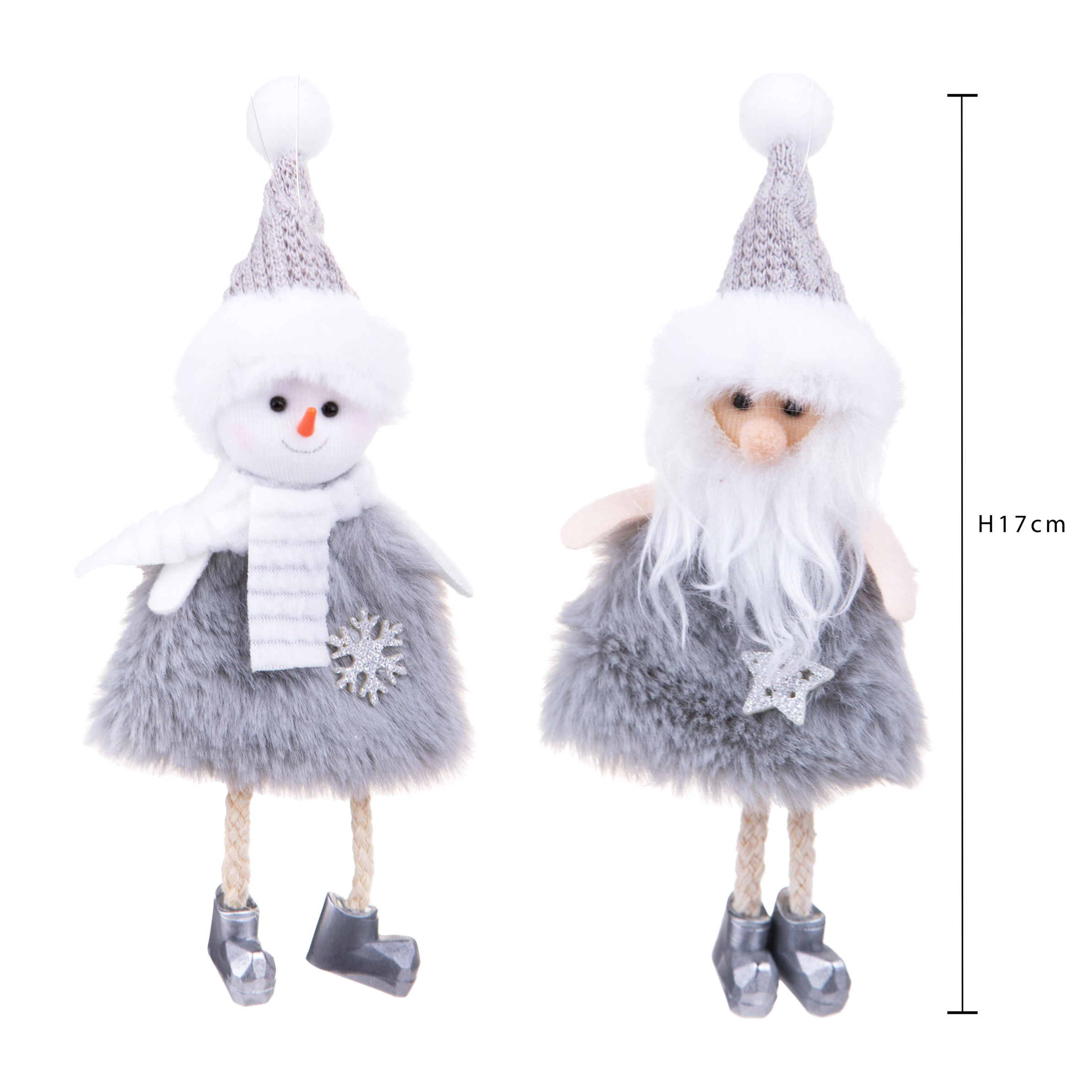 Babbo Natale e pupazzo neve set di 2 - Pezzi 8 - 8xH17x7cm - Bianchi Dino SpA