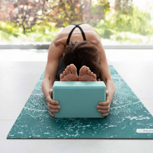 Kit de yoga et Pilates BLEU 5 accessoires tapis, bloc, ballon, roue et sangle