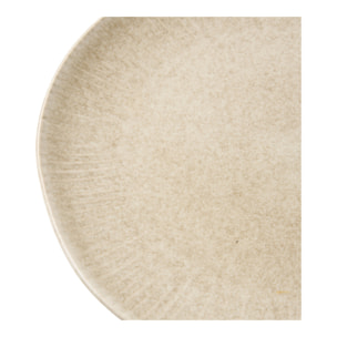 Piatto da pranzo Viola in gres beige ø21 cm — set da 4