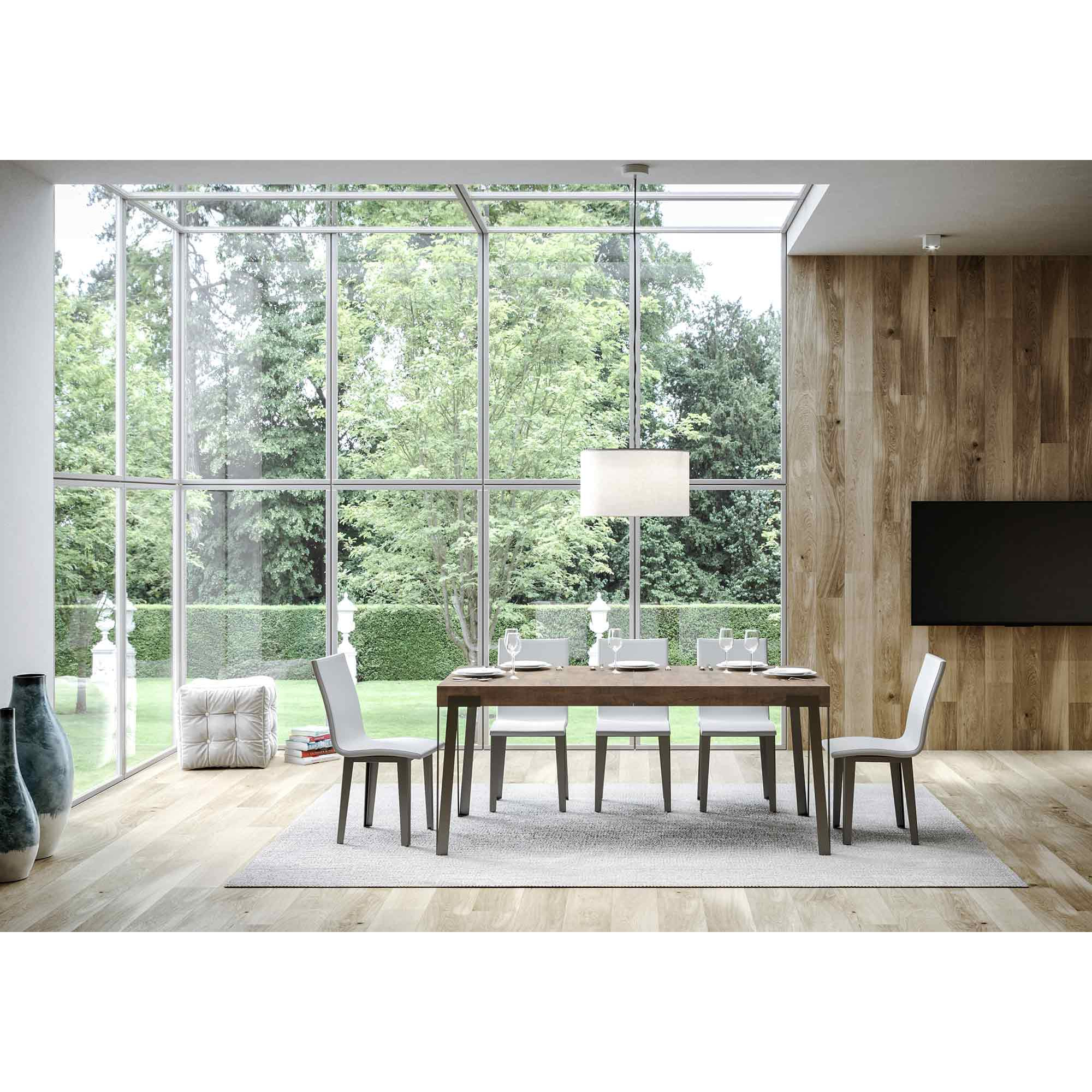 Mesa extensible 90x200/304 cm Rio Nogal estructura Antracita
