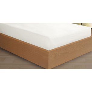 Drap housse Flanelle de coton blanc