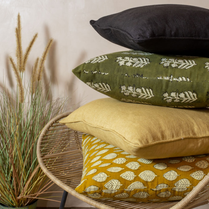 Coussin en coton jaune 40cm NILAM