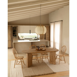 Mesa de comedor de madera maciza en tono roble oscuro de varias medidas