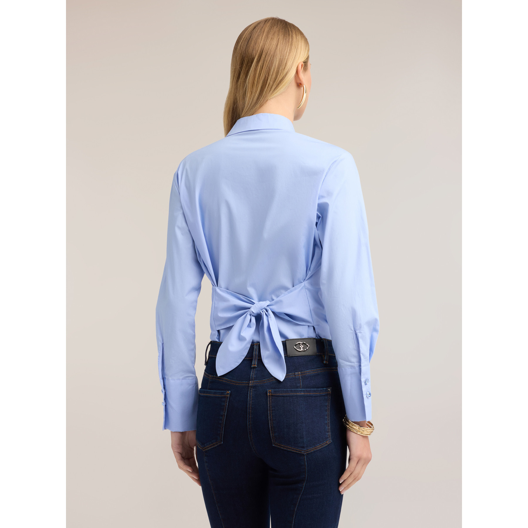 Motivi - Camicia in popeline con colletto button-down - Azzurro