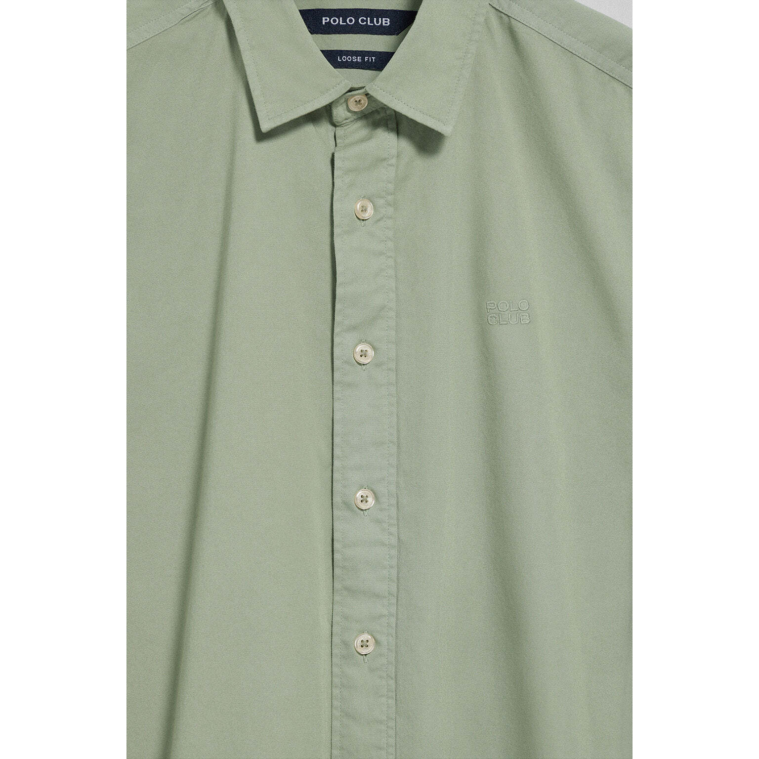 Camisa loose fit verde jade con logo bordado Polo Club